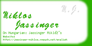 miklos jassinger business card